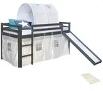 Homestyle4u Hochbett, Grau, Holz, 90x200 cm, Kinder- & Jugendzimmer,...