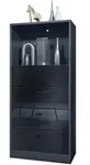 Vladon Kommode, Schwarz Hochglanz, Holzwerkstoff, 56x125x36 cm, Wohnzimmer,...