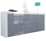 Vladon Sideboard, Grau, Holzwerkstoff, 167x72x35 cm, Wohnzimmer, Kommoden &