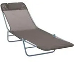 Modfu Sonnenliege, Braun, Metall, 56x28x182 cm, Gartenm&ouml;bel, Gartenliegen