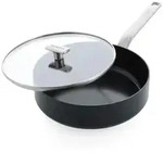 GreenPan Schmorpfanne Evolution, Schwarz, Edelstahl, Transparent, Metall, Glas,...