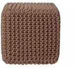 Homescapes Strick-Pouf, Braun, Textil, Uni, Quadratisch, 35x35x35 cm,...