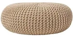 Homescapes Strick-Pouf, Beige, Textil, Uni, Rund, 70x23x70 cm, Wohnzimmer,...