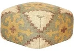 Beliani Pouf, Gr&uuml;n, Naturmaterialien, 1-Sitzer, Quadratisch, 50x30x50 cm,