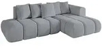 Altdecor Ecksofa, Hellgrau, Kunststoff, 4-Sitzer, L-Form, Ottomane rechts,...