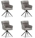 Homestyle4u Armlehnenstuhl, Grau, Textil, 57x89x60 cm, Esszimmer, St&uuml;hle,