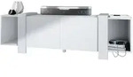 Vladon Lowboard, Wei&szlig;, Holzwerkstoff, 149x45.5x34 cm, Wohnzimmer, Wohnw&auml;nde,