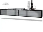 Vladon Lowboard, Anthrazit, Holzwerkstoff, 100x29x37 cm, Wohnzimmer, Wohnw&auml;nde,