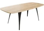 Mirjan24 Esstisch, Eiche, Metall, Oval,Oval, 160x76x90 cm, Esszimmer, Tische,