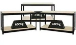 Proregal Werkbank, Schwarz, Metall, Rechteckig, 480x90x60 cm, Freizeit, Heimwerken,