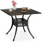 Relaxdays Gartentisch, Mehrfarbig, Metall, 90x75x90 cm, Balkonm&ouml;bel,...