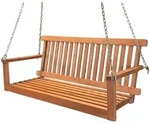 Deluke Garten-H&auml;ngebank, Braun, Holz, 2-Sitzer, 63x56x130 cm, Gartenm&ouml;bel,