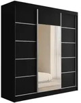 Altdecor Kleiderschrank, Schwarz, Holzwerkstoff, 200x215x61 cm, Schlafzimmer,