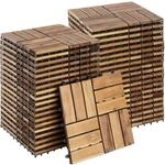tectake Terrassenfliesen, Braun, Holz, Quadratisch, 31x2.2x31 cm, Gartenzubeh&ouml;r,