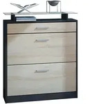 Vladon Schuhschrank, Eiche San Remo, Holzwerkstoff, 89x104x23 cm, Garderobe,