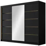 Mirjan24 Schiebet&uuml;renschrank, Schwarz, Holzwerkstoff, Rechteckig, 250x215x58...