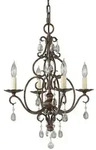 Elstead Lighting Kronleuchter Chateau, Bronze, Glas, Metall, 51.2 cm, Gr&uuml;ner...