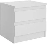 CARO-M&ouml;bel Nachttisch, Wei&szlig;, Holzwerkstoff, Mode, 45x42x38 cm, Schlafzimmer,