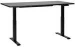 Beliani H&ouml;henverstellbarer, Schwarz, Holzwerkstoff, Quadratisch, 160x63x72 cm,