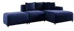 Fun M&ouml;bel Ecksofa, Dunkelblau, Textil, Ottomane rechts, 304x165 cm, Wohnzimmer,