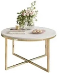Lookway Couchtisch, Gold, Holzwerkstoff, Rund, 70x45.6x70 cm, Wohnzimmer,