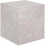 Beistelltisch, Greige, Holzwerkstoff, Marmoroptik, 40x45x40 cm, Wohnzimmer,