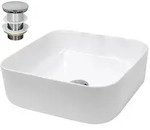 ECD-Germany Waschbecken, Wei&szlig;, Keramik, 39x14x39 cm, Badezimmer, Waschbecken &
