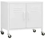 vidaXL Lagerschrank, Wei&szlig;, Metall, 1 F&auml;cher, 35x56x60 cm, Arbeitszimmer, Container
