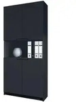 Vladon B&uuml;roschrank, Schwarz, Holzwerkstoff, 82x184x37 cm, Arbeitszimmer,