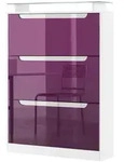 Vladon Schuhschrank, Brombeere, Holzwerkstoff, 89x128x23 cm, Garderobe,