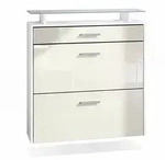 Vladon Schuhschrank, Creme, Holzwerkstoff, 89x96x23 cm, Garderobe,...