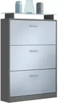 Vladon Schuhschrank, Pastellblau, Holzwerkstoff, 89x128x23 cm, Garderobe,