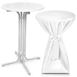 Beautissu Stehtisch, Wei&szlig;, Metall, Rundform,Rund,Rund, S&auml;ule, 70x110x70 cm,