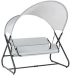 Beliani Hollywoodschaukel, Hellgrau, Metall, 168x187x113 cm, Gartenm&ouml;bel,
