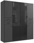 Boxxx Kleiderschrank, Graphit, Schwarz, Glas, Holzwerkstoff, 5 F&auml;cher, 4