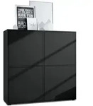 Vladon Highboard, Schwarz, Holzwerkstoff, 104x105.5x35.5 cm, Wohnzimmer,...