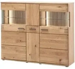 Livetastic Highboard, Eiche, Kunststoff, Balkeneiche, furniert, massiv, 5...