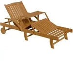 Juskys Sonnenliege, Natur, Holz, 72.5x30x196 cm, Gartenm&ouml;bel, Gartenliegen