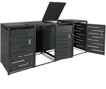 Proregal M&uuml;lltonnenbox, Anthrazit, Metall, 263x116.5x80 cm, Aufbewahrung &