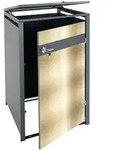 Proregal M&uuml;lltonnenbox, Gold, Metall, 68x117x80 cm, Aufbewahrung &...