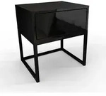 Lookway Nachttisch, Schwarz Hochglanz, Holzwerkstoff, 45x53x37 cm, Schlafzimmer,
