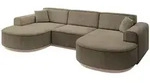 Altdecor Wohnlandschaft, Dunkelbraun, Textil, 4-Sitzer, U-Form, 303x83x171 cm,