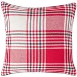 Homescapes Kissenh&uuml;lle, Rot, Wei&szlig;, Textil, Kariert, Quadratisch, 45x45 cm,