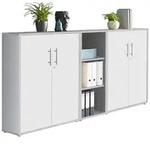 Mid.you Aktenschrank Office Edition - SW Set 8, Grau, Wei&szlig;, Holzwerkstoff, 6