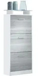 Vladon Schuhschrank, Anthrazit, Holzwerkstoff, 46x128x23 cm, Garderobe,