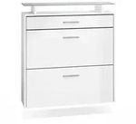 Vladon Schuhschrank, Wei&szlig;, Holzwerkstoff, 89x96x23 cm, Garderobe,...