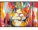 wash+dry Fussmatte Tallulah, Rot, Textil, Katze, rechteckig, 50x75 cm,...