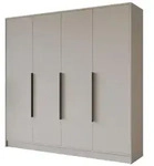 Altdecor Kleiderschrank, Kaschmir, Schwarz, Holzwerkstoff, 200x200x51 cm,