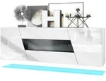 Vladon Sideboard, Schwarz Hochglanz, Holzwerkstoff, 178x57.5x38.5 cm,...