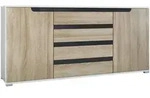 Vladon Sideboard, Eiche San Remo, Holzwerkstoff, 166.5x75.5x35 cm, Wohnzimmer,